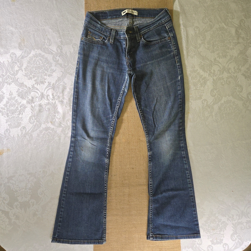 Levi's 524 Too Superlow Flare Jeans Low-Rise Bell-Bottoms Subtle Fading Size XS